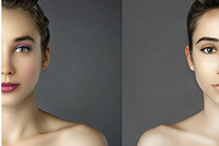 Before and After. In bed with photoshop.